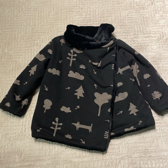 Kids Girl 5T Omamimini Faux fur jacket / pile fleece jacket - soft - Picture 1 of 7